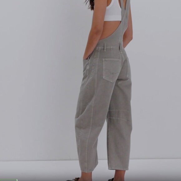 Free People Good Luck Barrel Overalls size Large - Picture 2 of 8
